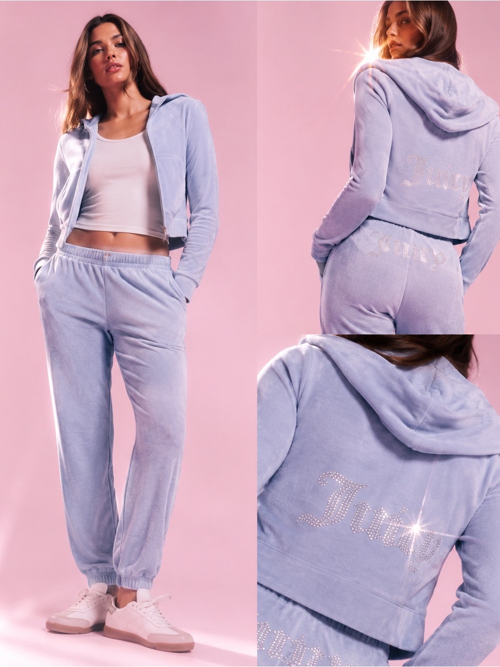 Juicy Couture Lilac Purple Terry Tracksuit Set ✨ Rhinestone Logo Y2K Size M